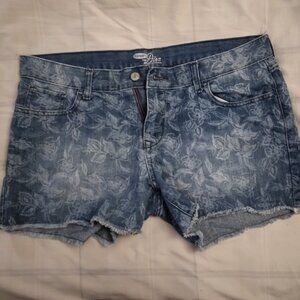 Dark blue Old navy Diva shorts with white flower print